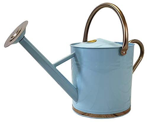 Selections Duck Egg Blue & Copper Colour Metal Watering Can (9 Litre)