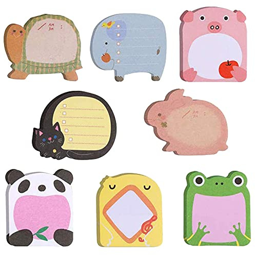 40 Pack Cute Animals Sticky Note Set, Mini Refrigerator Notes, School & Office Memo Pads, Kids Party Bags Filler