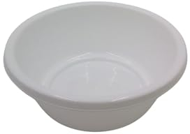 Heidrun Cuenco 28cm Plástico Bol para Mezclar Ensaladera, Fuente de Ensalada Recipiente de Cocina - blanco