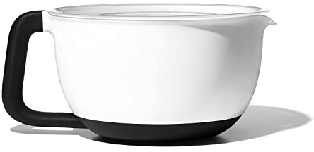 OXO Good Grips 4Qt BPA Free Plastic Batter Mixing Bow with Lid, White