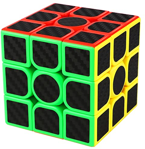 JOPHEK Zauberwürfel, 3x3 Speed Cube Original Magic Cube - Schneller & Professioneller - Aufkleber aus Kohlefaser (3x3)