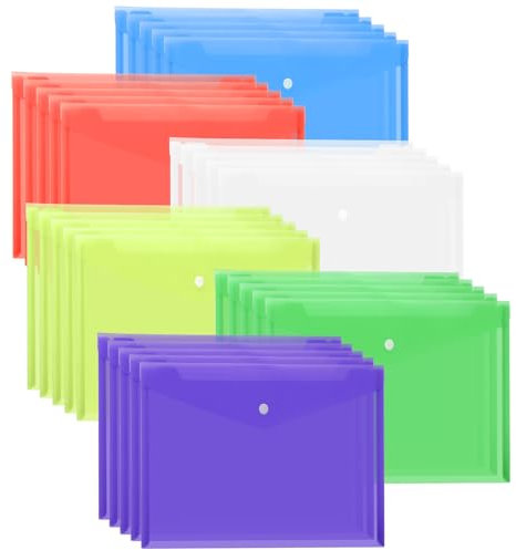 ASelected 30 st A4-knappars filväska färg filväska lämpliga blandade färger för kontor skola hem