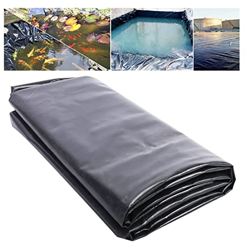 HDPE Teichfolie 2,0mm Stärke Fisch und Pflanzenfreundlich, Flexibel Gartenteiche Dichtungsfolie Teichmembran Folie für Fischteiche, Brunnen, Wassergarten und Wasserfall -Schwarz||9x10m/29.5x32.8ft
