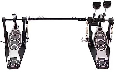 Sorandy Double Pedal with Chains - Professional Drum Foot Kick w/Firm Grip & Stable (Zinc & Aluminum) for Acoustic & E-drums