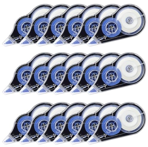 RYAN 18 Pezzi Bianchetto a Nastro 30M*5MM Cancellina Nastro Sbianchetto a Nastro Scolorina Nastro con Cappuccio Protettivo Bianchetti Correttore per Scuola e cancelleria ufficio (Blu Nero)