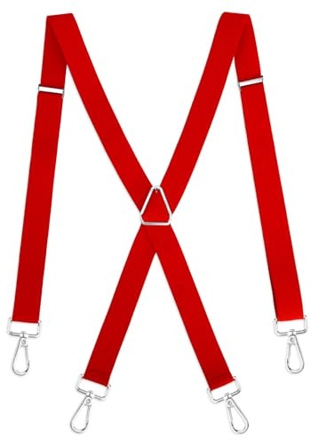 KEAHND Tirantes Hombre,Tirantes para hombre,Tirantes Correas en forma,Tirantes para Pantalones con 4 Ganchos-Clips,Tirantes elásticos para hombre Tirantes ajustables