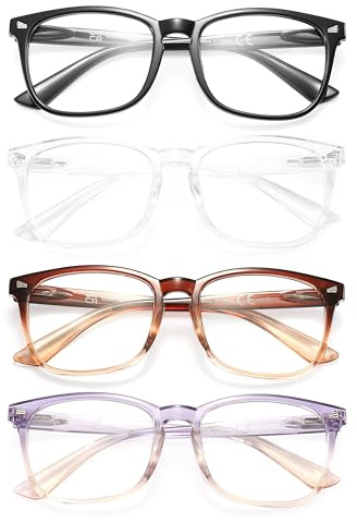 MODFANS 4 Paire de Lunettes de Lecture Femme Anti Lumiere Bleue,UV Protection,Lunettes Loupe/Lunettes de Vue Femme