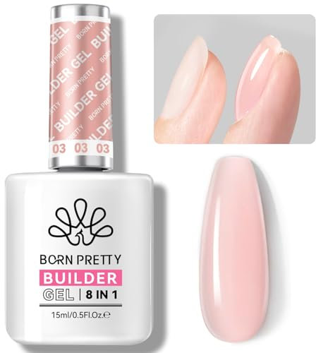 BORN PRETTY Builder Gel 8 in 1, 15ml Nail Builder Strengthener Hard Gel Extension for Holiday Nail Art Design for Girls