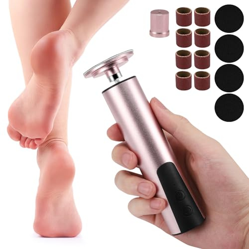 2 in 1 Callus Remover for Feet,Foot File Hard Skin Remover with Nail Grinder,Electric Foot Scraper with 6-Level Adjustment,Rechargeable Foot Callus Remover with 20 Sanding Discs