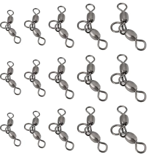 YINETTECH 50 Pezzi Girelle In Ottone A Tre Vie Attrezzatura Da Pesca 2#*3#-6#*7# Girelle A Forma Di T Per Pesca Al Gatto Pesca Da Surf Pesca Alla Deriva Carbonio Nero