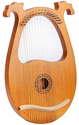 Arpa de Lyra Harp de 16 cuerdas, diseño europeo, alta resistencia, vintage, con llave de afinación, kit de recogida de cuerdas para adultos, niños y principiantes