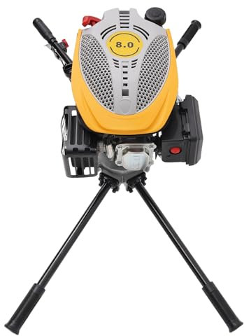 Post Hole Digging Machine 4 Stroke Heavy Duty Earth Digging Machine Black 173cc Gas Powered Earth Gas Power Post Hole Digger Petrol Spiral Digger for Planting Trees and Fence,