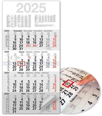 4 Monatskalender 2026 Wandkalender mit Schieber – Kalender 2026 Wandkalender zum Aufhängen – Übersichtlicher Kalender 4 Monate groß mit Schulferien, 59 x 30 cm