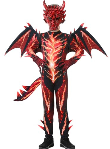 aicoaub Drakkostym barn för karneval halloween pojkar drake cosplay kostym