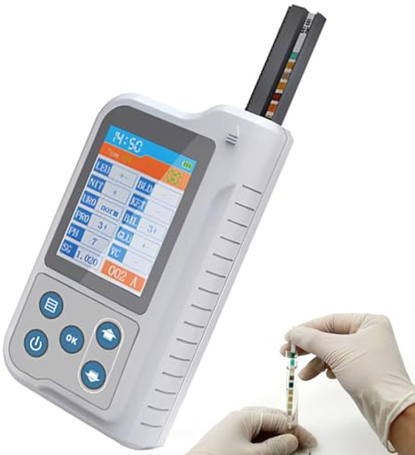 Mavdecll Analizador digital de orina, con 100 tiras de prueba de pH, 11 artículos de prueba de análisis de orina de rutina, con función de almacenamiento de datos, recargable por USB, para hospitales