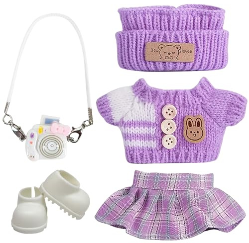 ZXTGBQ Vestito per Bambola, 5 Pezzi Accessori per Bambole, Vestiti per Bambole da 17 cm, Costume Fai Da Te Ideale Come Regalo (Viola)