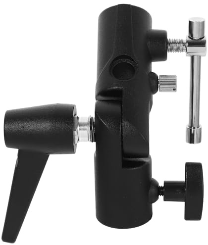 BESPORTBLE Support Photographique en Alliage D'aluminium Noir, Design en H Flexible et Polyvalent, pour Pied D'éclairage Hors Caméra et Parapluie de Photographie