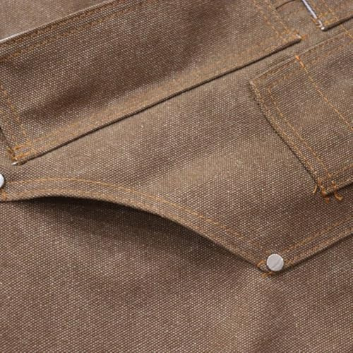 Eawfgtuw Tablier de travail en toile épaisse pour le soudage et le travail du bois, imperméable et résistant à l'usure avec plusieurs poches pour électriciens, charpentiers et industriels (camel)