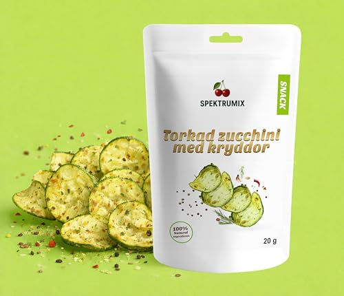 Torkad Zucchini med Kryddor - smakrik och naturlig snack | 20 g |