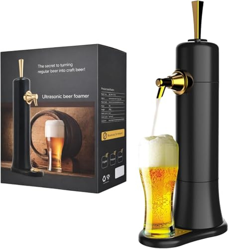 Spillatrice Birra, Spillatore Birra Professionale – Converte Lattine in Bozza, Design Nero Compatto, Regalo per Papà
