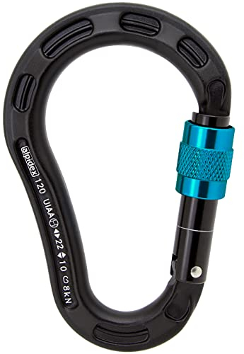 ALPIDEX HMS Aluminium Screw Karabiner mit Keylock Verschluss und Side Wing Gate Kletterkarabiner Sicherungskarabiner