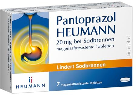 Pantoprazol Heumann: Tabletten zum langanhaltenden Schutz vor Übersäuerung im Magen, akut gegen Sodbrennen und saures Aufstoßen, 7 Tabletten