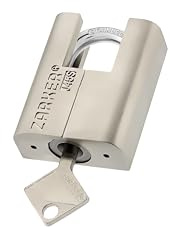 ZARKER J45S Padlock, Heavy Duty Outdoor Padlock with Stainless Steel Shackle, Waterproof Rustproof Lock with 3 Keys for Storage Unit, Warehouse, Garage, 1-Pack