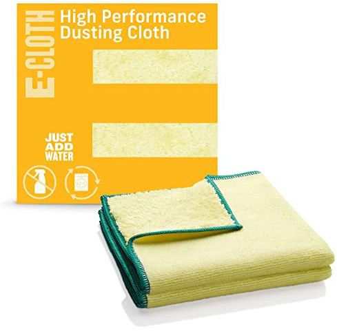e-cloth Chiffon Anti-poussière Haute Performance, Microfibre, Jaune, Pack de 2