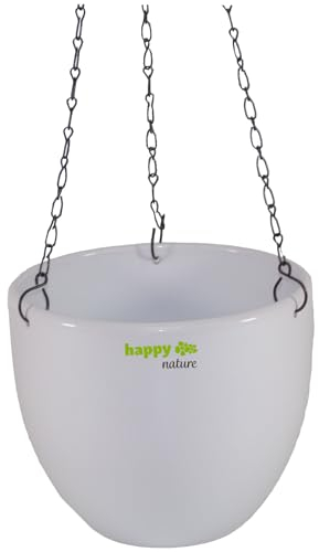 happy nature Keramik Hydro Blumenampel Venus 13/12 Weiss Ø 17.5 cm H 15 cm