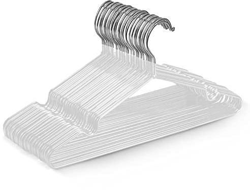 KEPLIN Premium Metall Kleiderbügel - 20er Pack, gummibeschichtet, platzsparend, sorgt für Ordnung, strapazierfähige Bügel für Kleiderschränke, Garderobenständer und Kleiderstangen (Weiß)