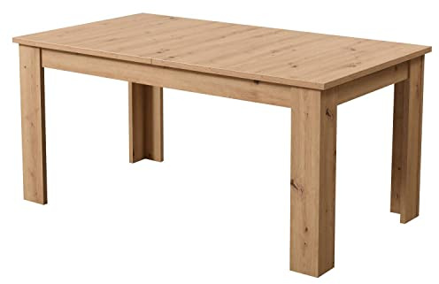 Homestyle4u 2186 Table à manger extensible en bois de chêne naturel Marron 160 x 90 cm