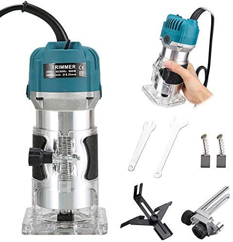 Fresatrice Verticale Legno Elettrica, Rifilatore Per Legno Manuale, Fresatrice Rifilatore 30000R/MIN 800W 220V, Fresa A Una Mano Per Bordi Lavorazione Del Legno, Strumento Per Falegname Taglio