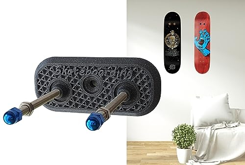 Support Mural pour Planche de Skateboard - Accroche Murale Skate - Support plancha Skate (Bleu)