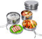 Lixada Camping Kochgeschirr Set 4-teiligtes Edelstahl Camping Topf Kompaktes Faltbare Campinggeschirr Pot Plate für Picknick Camp Kochset Backpacking Camping Wandern