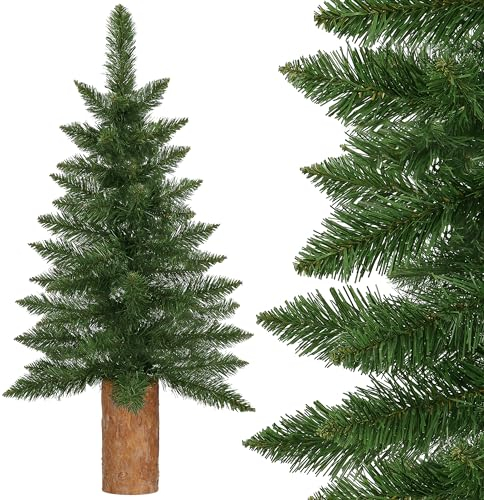 SPRINGOS Albero di Natale artificiale abete verde con tronco vero 100 cm