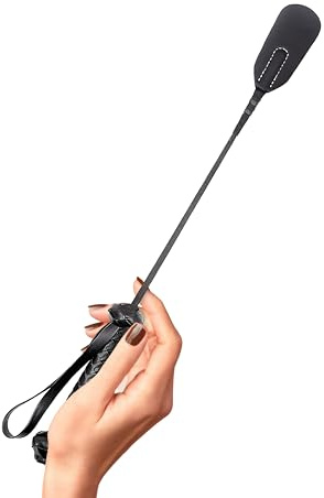 AJAXO Black Leather Riding Crop, Riding Crop for Horses, Riding Crop Black, Leather Riding Whip, Equestrian Riding Crop, Riding Crops for Horses