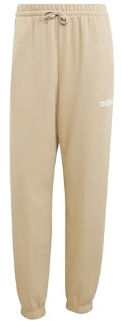 Adidas Damen Essentials LINEAR French Terry Cuffed Pants, warm Sandstone/White, L
