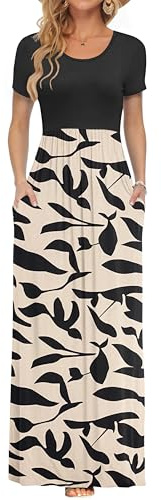 AUSELILY Maxi Dress for Women - Summer Casual Long Dresses for Ladies with Pockets