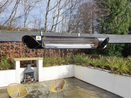 Patio Heater, Ecostrad Thermaglo Infared Patio Heater, Black 2kW, Low Glare, Remote Included
