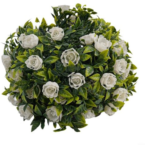 Fauhapyway Sfera di rosa artificiale da appendere al giardino, fiore decorativo per interni ed esterni, pianta ornamentale per casa, festa di nozze (B 20 cm)