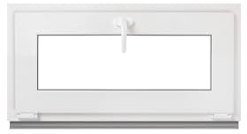 Framex Finestra per cantina, bianca, 110 x 70 cm, 2 scomparti da 32 mm (4/24/4), finestra in plastica, larghezza x altezza (1100 x 700 mm), funzione finestra ribaltabile