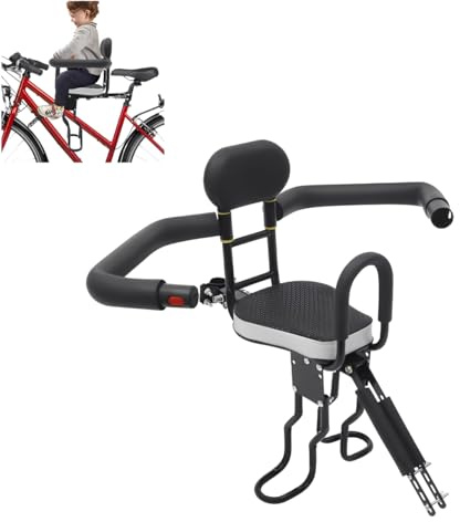 Armanyya Seggiolino per bicicletta per bambini, Seggiolino di sicurezza regolabile per bambini da bicicletta, Supporto anteriore per seggiolino bicicletta, Capacità di carico 80kg, Altezza pedale 21