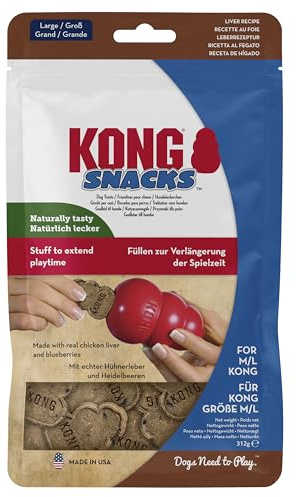 KONG – Snacks – Hundesnacks mit Natürlichen Zutaten (Ideal für KONG aus Kautschuk) – Leber – Für Große Hunde
