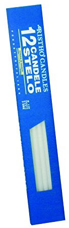 Cereria di Giorgio Risthò Candele Stelo, Cera, Bianco, 0.9 x 37 cm, 12 unità