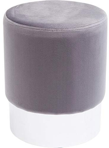 Kare Design Hocker Cherry Hellgrau Silber 35cm