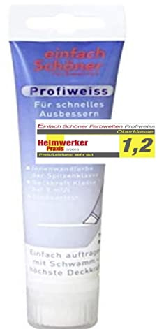 Einfach Schöner 100 ml Tube mit Schwammaufsatz zum Ausbessern von Schadstellen Profiweiss Innenwandfarbe Dispersionsfarbe (100 ml)