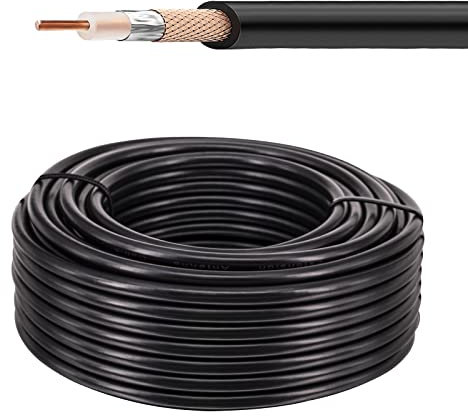 urcianow Câble Coaxial RG58 15M Câble d'Extension RG58 Coaxial Câble FlexibleExtension Faible Perte WIFI RG58 Câble Coaxial à Faible Perte pour Radio Antenne Routeur WiFi ect