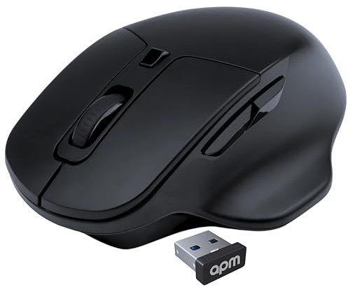 APM Flow - Ratón ergonómico inalámbrico, silencioso, ergonomía Horizontal, Receptor USB, dpi 800/1200/1600, 6 Botones, batería incluida, Compatible con PC con Windows Mac, Ordenador portátil, 571172