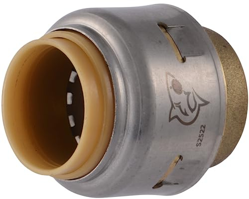 SharkBite Max 1/2 Inch Push Cap, Push to Connect Brass Plumbing Fitting, PEX Pipe, Copper, CPVC, PE-RT, HDPE, UR514A