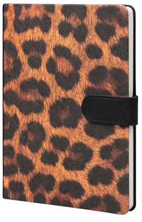 Kokonote Bullet Journal Notizbuch Luxe Leopard Stoff Hardcover Notizblock Notizbuch - Reisetagebuch zum selberschreiben - Bullet Journal Dotted Tagebuch